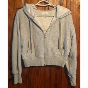 OFFLINE by Aerie Fleece Full Zip Hoodie Cropped Oversized Size Small